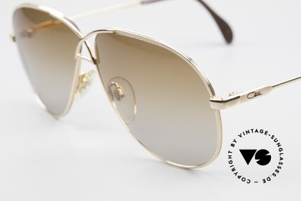 Cazal 728 Vintage Aviator Sunglasses, fancy sun lenses (brown-gray gradient); 100% UV, Made for Men