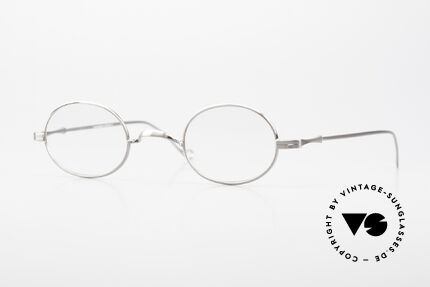 Lunor II 10 Oval Glasses Antique Silver, oval vintage glasses of the Lunor II Series, full rimmed, Made for Men and Women