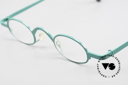 Theo Belgium Brave Oval Vintage Eyeglasses 90's, crazy 1990's metal eyeglasses in top-quality; art object!, Made for Men and Women