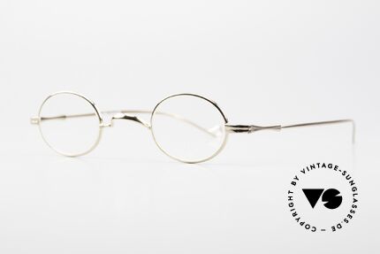 Lunor II 04 Oval XS Frame Gold Plated, XS size 37/25, can be glazed with strong prescriptions, Made for Men and Women