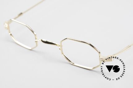 Lunor II 01 Octagonal Frame Gold Plated, traditional German brand; quality handmade in Germany, Made for Men and Women