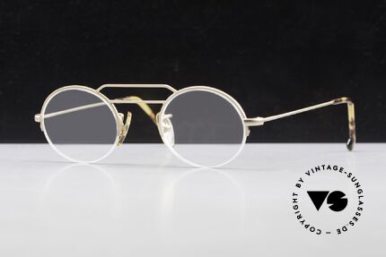 W Proksch's M5/13 90's Semi Rimless Dulled Gold, dulled GOLD Proksch's vintage glasses from 1994, Made for Men and Women