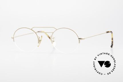 W Proksch's M5/13 90's Semi Rimless Dulled Gold, plain frame design & Japanese striving for quality, Made for Men and Women