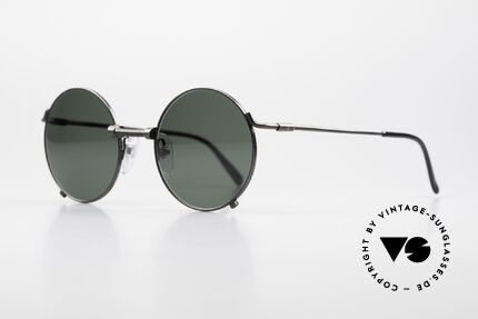 Jean Paul Gaultier 55-7162 Round Vintage Sunglasses 90s, a classic with green sun lenses (100% UV prot.), Made for Men and Women