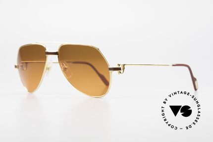 Cartier Vendome Laque - S Luxury 80's Aviator Sunglasses, this pair (with LAQUE decor) in SMALL size 56-16, 135, Made for Men and Women