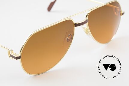 Cartier Vendome Laque - S Luxury 80's Aviator Sunglasses, the sun lenses are tinted like a sunset (auburn gradient), Made for Men and Women