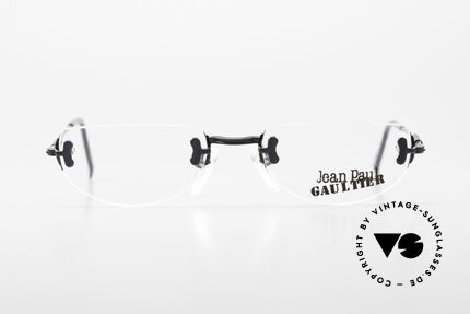Jean Paul Gaultier 55-0174 Rimless JPG Designer Glasses, rimless glasses, but striking & fancy (designer piece), Made for Men and Women