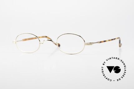 Lunor II A 08 Small Oval Glasses Gold Plated, small oval Lunor glasses of the old Lunor "II-A" series, Made for Men and Women
