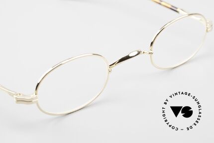 Lunor II A 08 Small Oval Glasses Gold Plated, unworn RARITY (for all lovers of quality) from app. 1998, Made for Men and Women