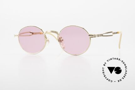 Jean Paul Gaultier 55-7107 Pink Round Glasses Gold Plated Details
