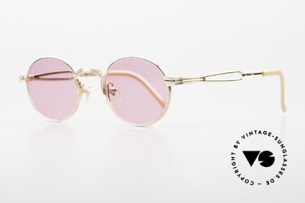 Jean Paul Gaultier 55-7107 Pink Round Glasses Gold Plated, PINK: see the world through rose-colored glasses ;), Made for Men and Women