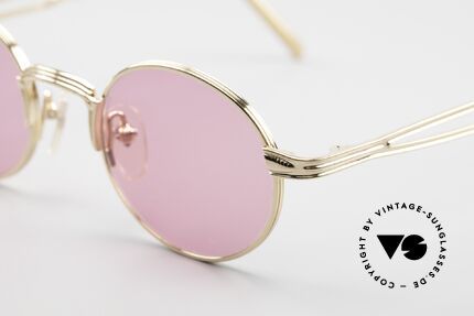 Jean Paul Gaultier 55-7107 Pink Round Glasses Gold Plated, real designer piece in TOP quality, (made in Japan), Made for Men and Women