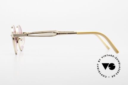 Jean Paul Gaultier 55-7107 Pink Round Glasses Gold Plated, unworn (like all our vintage GAULTIER sunglasses), Made for Men and Women