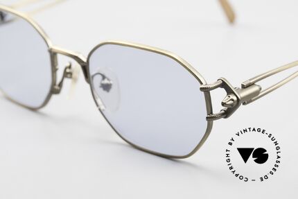 Jean Paul Gaultier 55-6106 Old 90's Designer Sunglasses, with new pale blue plastic sun lenses (45% absorption), Made for Men and Women