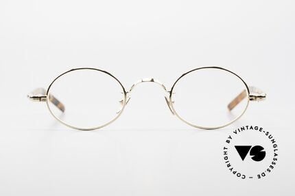 Lunor VA 100 Oval Lunor Glasses Gold Plated, gold-plated stainless steel frame with acetate temples, Made for Men and Women