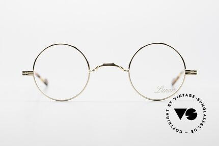 Lunor II A 12 Round Eyeglasses Gold Plated, combination: full rimmed metal frame & acetate temples, Made for Men and Women