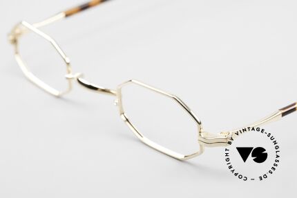 Lunor II A 01 Octagonal Glasses Gold Plated, this is the octagonal "01" design, size 38/25 (extra small), Made for Men and Women