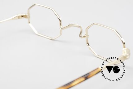 Lunor II A 01 Octagonal Glasses Gold Plated, Size: extra small, Made for Men and Women