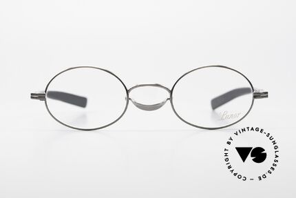 Lunor Swing A 33 Oval Swing Bridge Antique Silver AS, swing bridge = homage to the antique glasses from 1900, Made for Men and Women