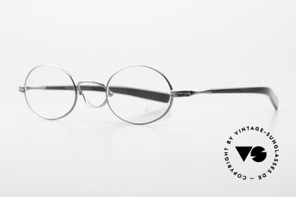 Lunor Swing A 33 Oval Swing Bridge Antique Silver AS, "A" stands for "acetate temples", medium size 44/25, 143, Made for Men and Women