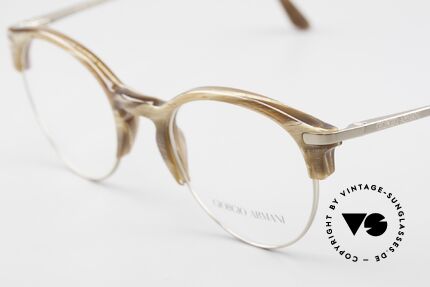 Giorgio Armani 7014 Panto Frame With Spring Hinges, elegant color combination (horn imitation and titan), Made for Men and Women
