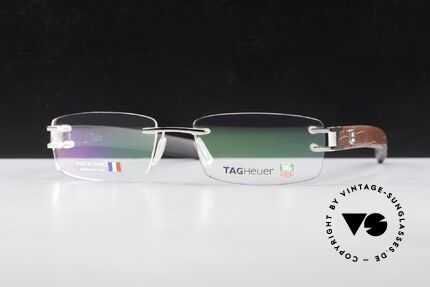 Tag Heuer L-Type 0113 Alligator Leather Rimless Frame Details