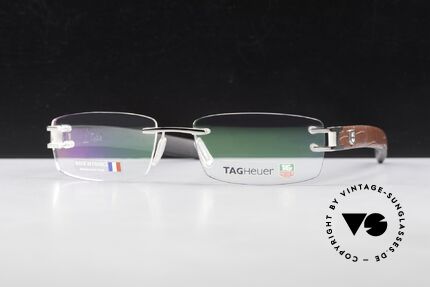 Tag Heuer L-Type 0113 Alligator Leather Rimless Frame, color-code 001 = precious Platinum-PLATED metal, Made for Men