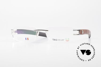 Tag Heuer L-Type 0113 Alligator Leather Rimless Frame, hypoallergenic elastomer (a FORMULA 1 innovation), Made for Men