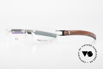 Tag Heuer L-Type 0113 Alligator Leather Rimless Frame, sporty & luxurious lifestyle for gentlemen, high-end, Made for Men