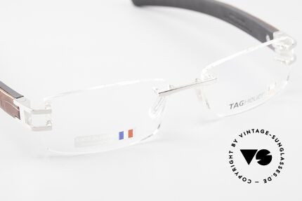 Tag Heuer L-Type 0113 Alligator Leather Rimless Frame, Size: medium, Made for Men