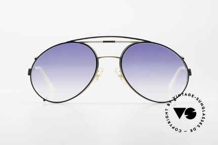 Bugatti 64319 80's Sunglasses With Clip On, classic Bugatti design from 1983 - NO retro!, Made for Men
