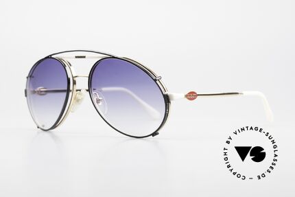 Bugatti 64319 80's Sunglasses With Clip On, best craftsmanship & very pleasant to wear, Made for Men