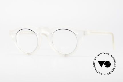 IDC 768 90's Vintage Panto Eyeglasses, acetate frame with silver chrome-plated lens holder, Made for Men and Women