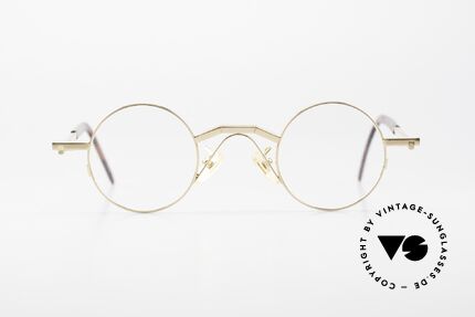 Christian Roth 2502 Round 90's Frame Bauhaus Style, rare vintage 90's designer eyeglasses, gold-plated, Made for Men and Women