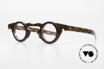 Vidocq Les Halles Round Vintage Glasses 1980's, terrific frame pattern looks brown-marbled; rare!, Made for Women
