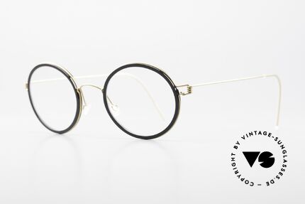 Lindberg Cameron 46 Air Titan Rim Round Titan Glasses Acetate, striking refined Air Titan frame with Acetate inner rim, Made for Men and Women