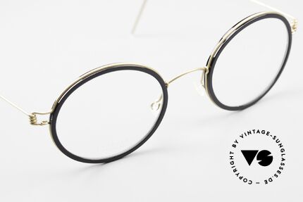Lindberg Cameron 46 Air Titan Rim Round Titan Glasses Acetate, unworn, NOS, with original magnetic case by Lindberg, Made for Men and Women