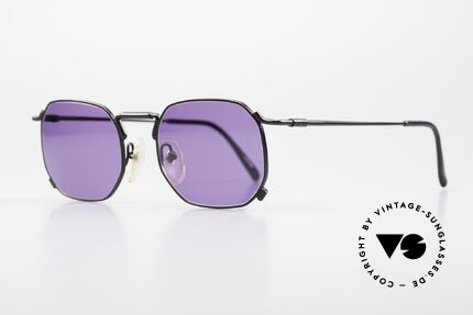Jean Paul Gaultier 55-8175 Extraordinary Vintage Shades, BLACK frame with PURPLE sun lenses (100% UV), Made for Men and Women
