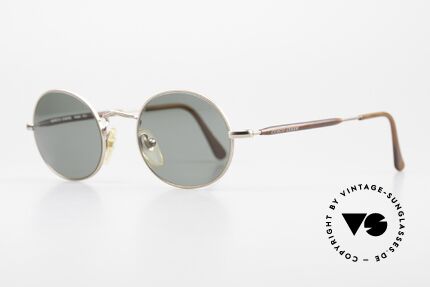 Giorgio Armani 172 No Retro 90s Oval Sunglasses, premium craftsmanship; timeless in gold and brown, Made for Men and Women