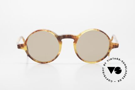 Giorgio Armani 324 Round 90's Designer Sunglasses, round frame design with interesting pattern (amber), Made for Men