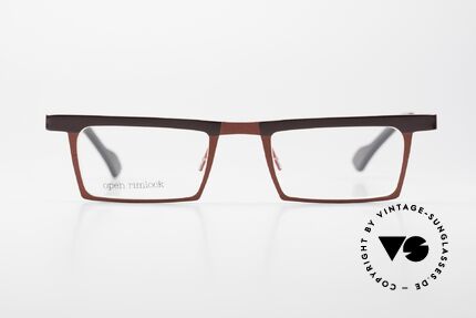 Theo Belgium Chato Square Titanium Glasses Unisex, striking frame and interesting coloring (auburn / red), Made for Men and Women