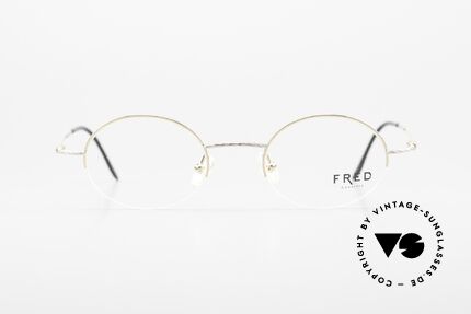 Fred F10 L02 90's Luxury Frame Semi Rimless, marine design (distinctive Fred) in high-end quality!, Made for Men and Women