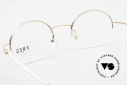 Fred F10 L02 90's Luxury Frame Semi Rimless, DEMO lenses can be replaced with prescription lenses, Made for Men and Women