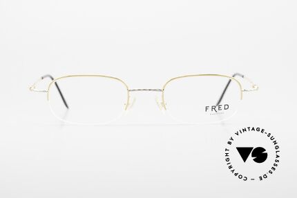 Fred F10 L03 Semi Rimless 90's Luxury Frame, marine design (distinctive Fred) in high-end quality!, Made for Men and Women