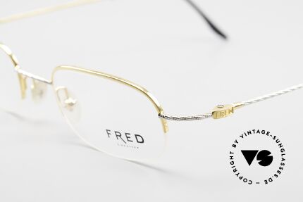 Fred F10 L03 Semi Rimless 90's Luxury Frame, unworn, like all our precious vintage eyeglass-frames, Made for Men and Women