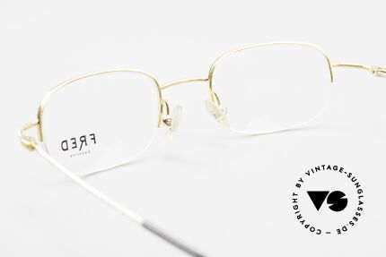Fred F10 L03 Semi Rimless 90's Luxury Frame, DEMO lenses can be replaced with prescription lenses, Made for Men and Women