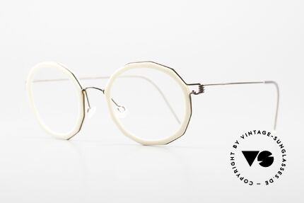 Lindberg Mette Air Titan Rim Ladies Glasses Geometrical, inner rim A322 = cream / white, size 47/22, temple 135, Made for Women