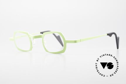 Theo Belgium Palm Beach Titanium Glasses Women & Men, top-notch Titanium frame with Lime-Green finish, Made for Men and Women