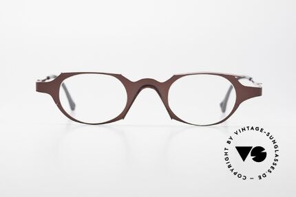Theo Belgium Eye-Witness OB Ladies Eyeglasses Avant-Garde, interesting designer glasses in 'ruby-colored' / 'auburn', Made for Women