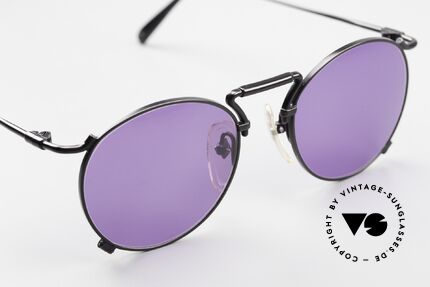 Jean Paul Gaultier 55-8174 90's Panto Designer Shades JPG, the purple sun lenses can be replaced with prescriptions, Made for Men and Women